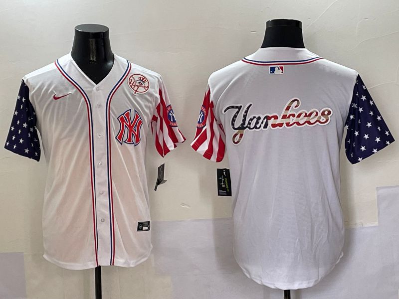 Men New York Yankees Blank White a generation of national flags Jointly Name 2025 Nike MLB Jersey style 11->new york yankees->MLB Jersey